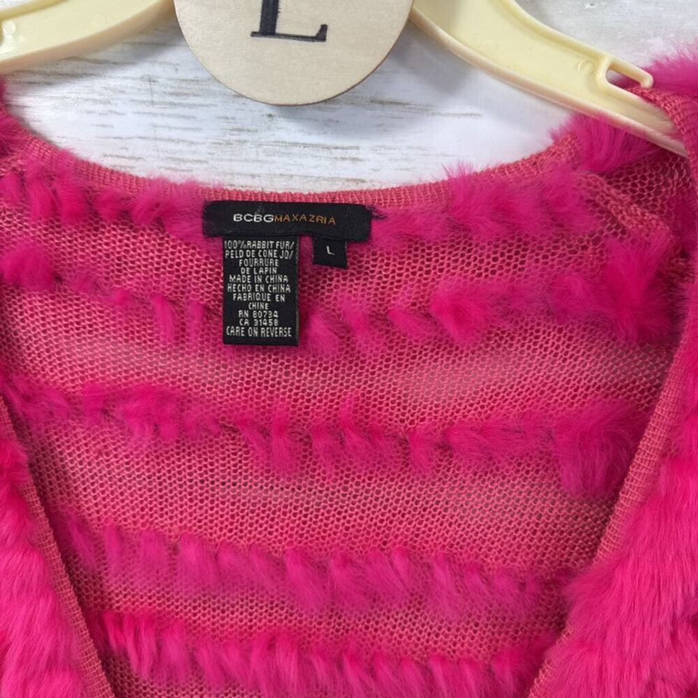 BCBG Max Azaria Cropped Rabbit Fur Jacket - Picture 2 of 3